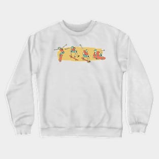 Retro Skater Skeletons Crewneck Sweatshirt